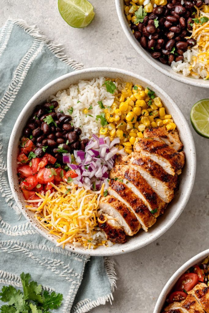 Chicken and Black Bean Burrito Bowls