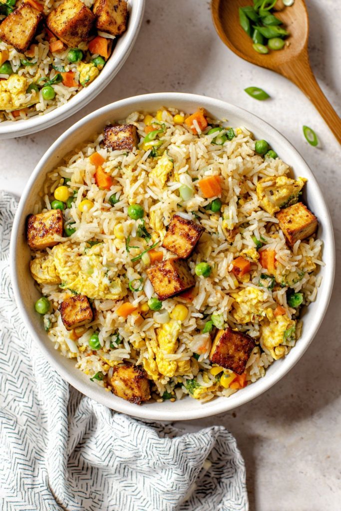 Egg Fried Rice with Veggies & Tofu