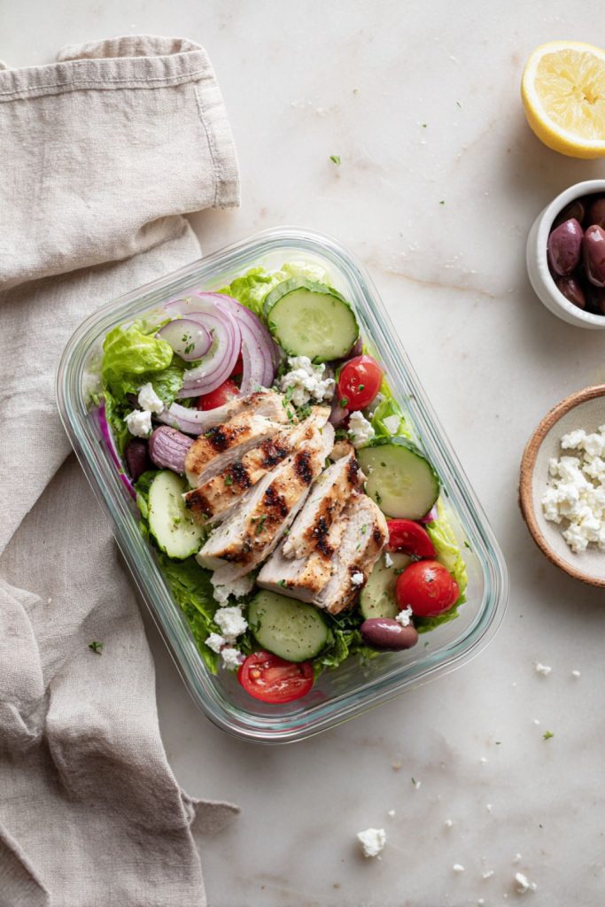 Greek Chicken Salad Lunch Boxes