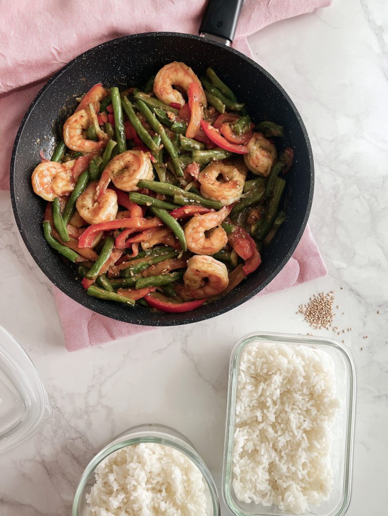 15 Minute Shrimp & Green Bean Stir Fry Meal Prep