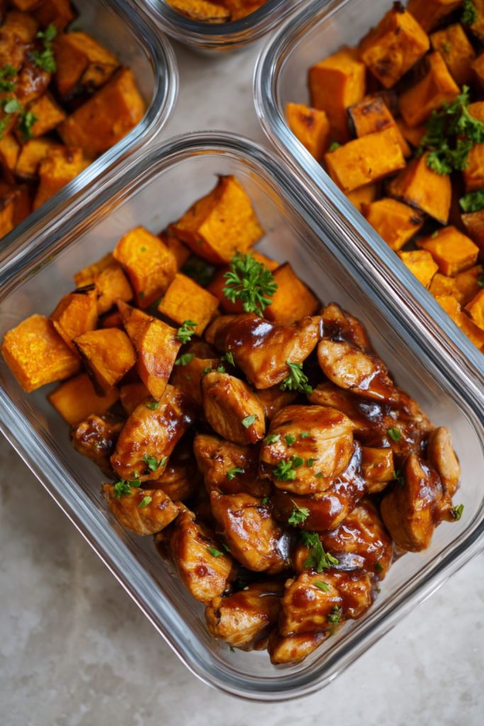 BBQ Bourbon Chicken & Sweet Potato Boxes