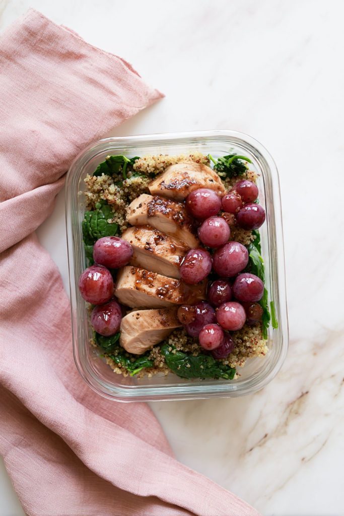 Balsamic Chicken & Roasted Grape Quinoa Bowls
