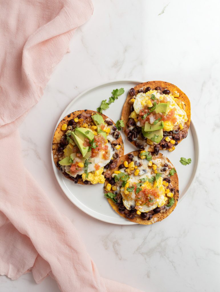 Black Bean & Corn Breakfast Tostadas