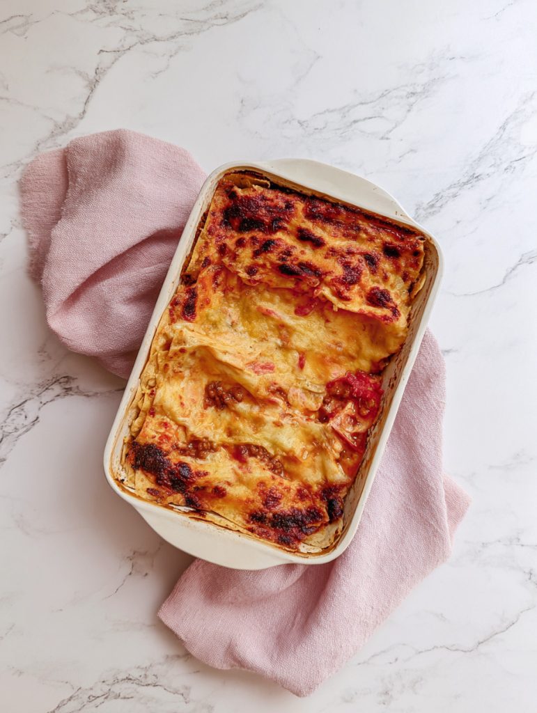 Cheesy Beef & Tortilla Layer Bake