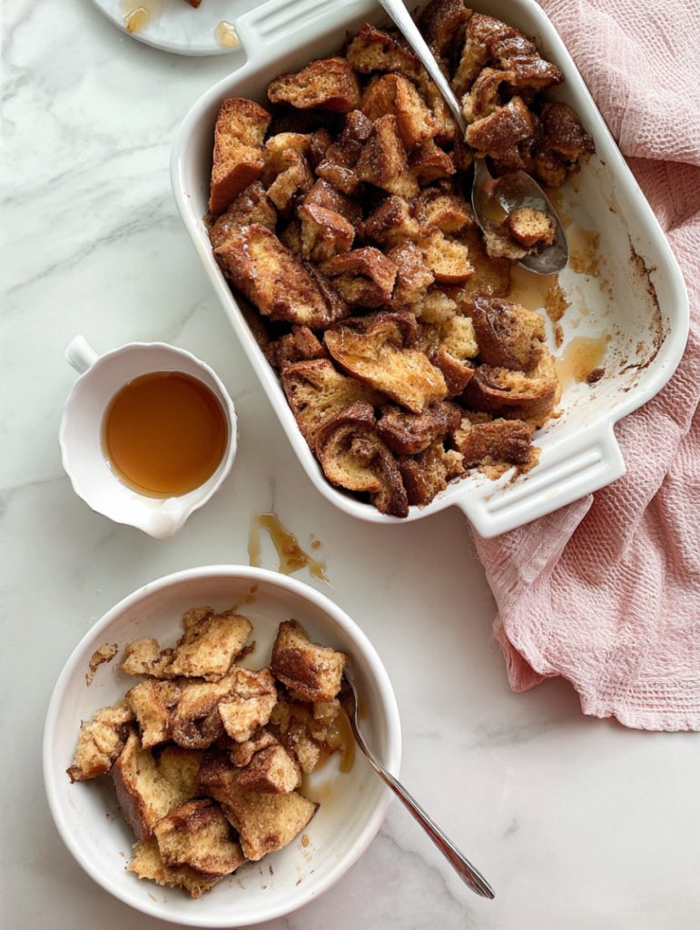 Cinnamon Swirl Baked French Toast Cubes
