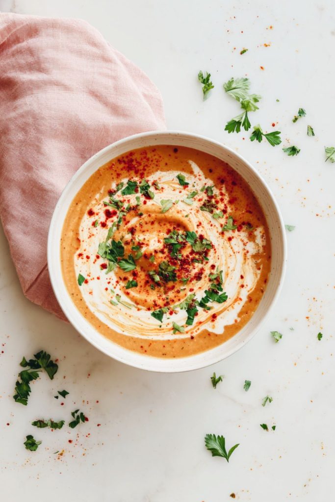 Creamy Harissa Chickpea Soup