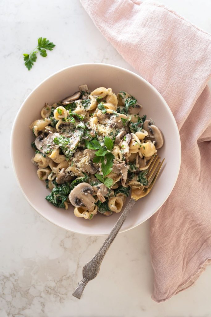 Creamy Mushroom & Spinach Pasta