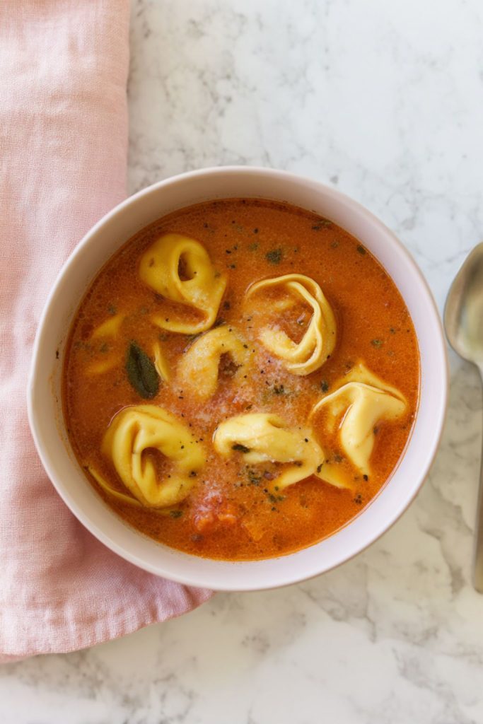 Creamy Tomato Basil Tortellini Soup