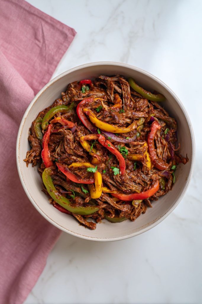 Crockpot Chipotle Steak Fajita Melt
