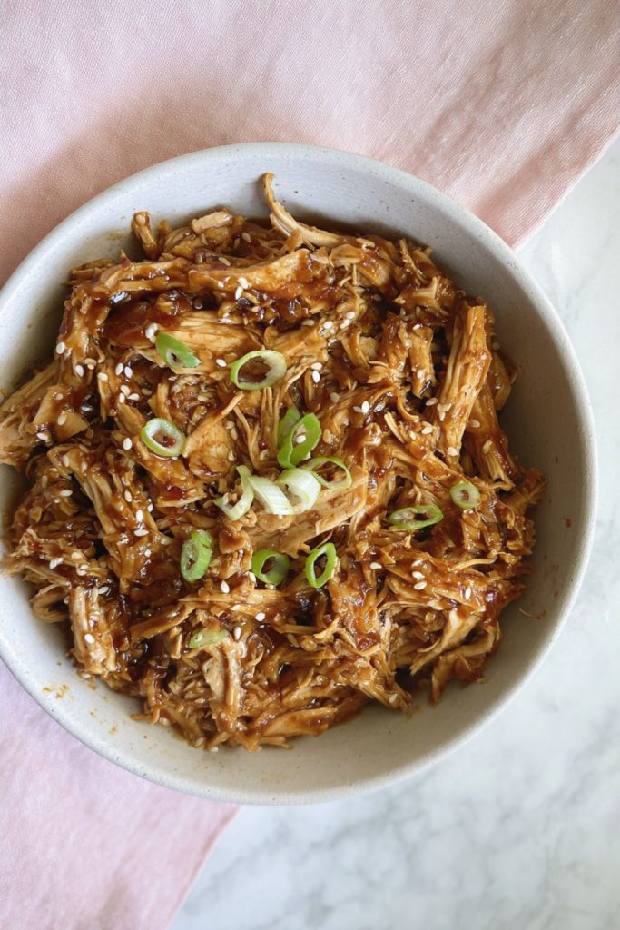 Crockpot Honey Garlic Shredded Chicken