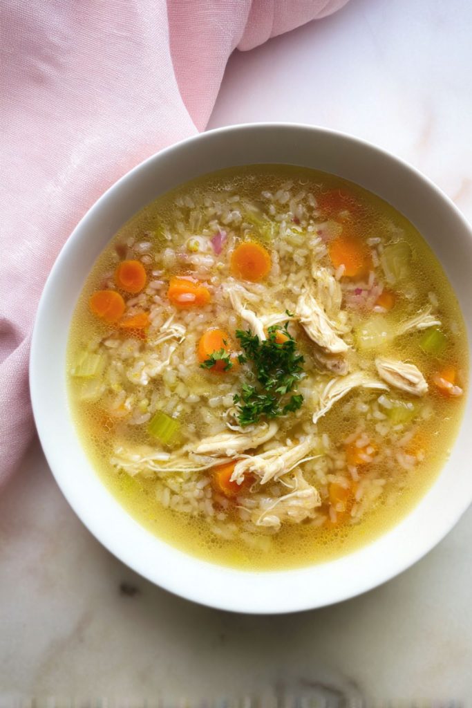 Ginger Chicken and Rice Winter “Sick Day” Soup