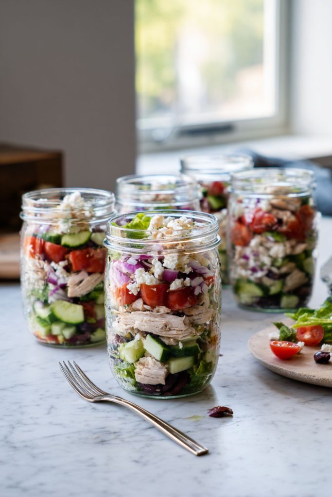 Greek Chicken Salad Jars