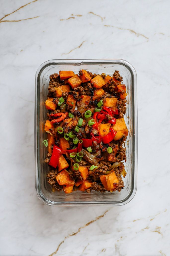 Ground Beef & Sweet Potato Hash Meal Containers