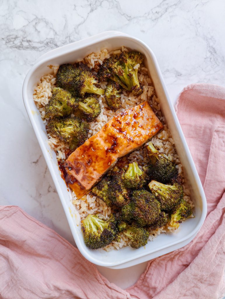 Honey Garlic Salmon & Broccoli Rice Bowls