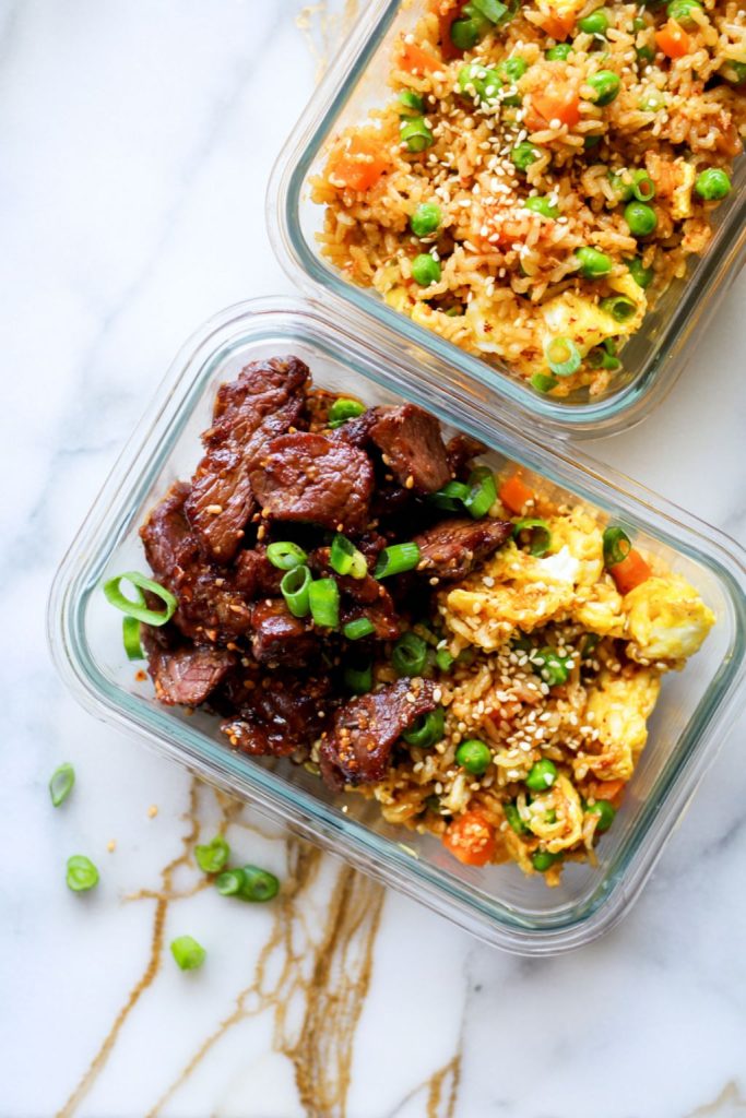 Korean BBQ Beef & Kimchi Fried Rice Meal Prep