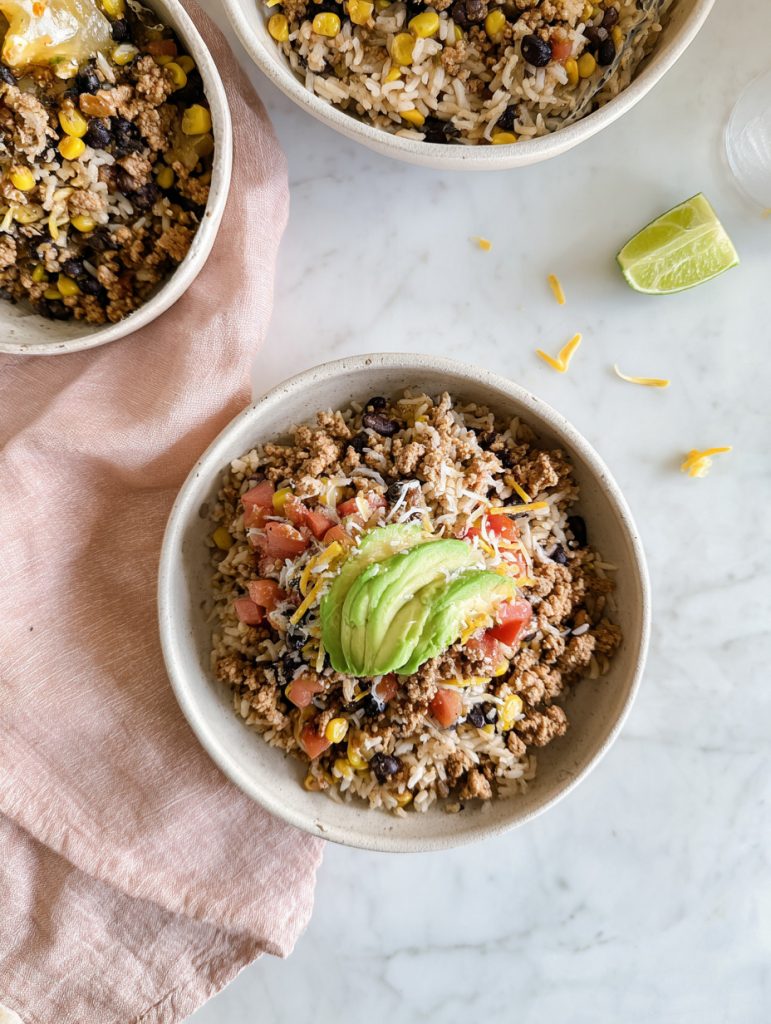 Lazy Turkey Taco Rice Bowls