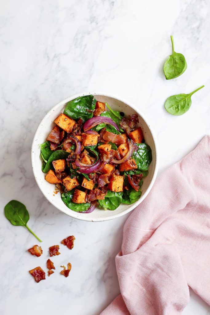 Maple Bacon Roasted Sweet Potato Bowls