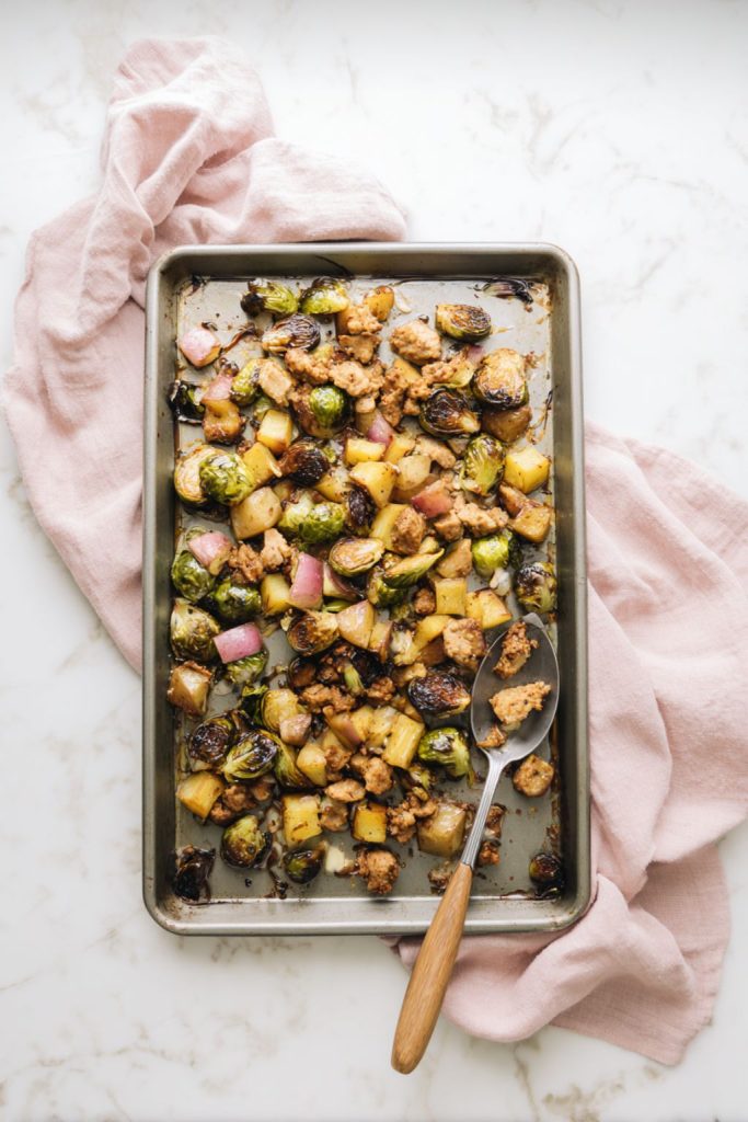 Maple Dijon Turkey & Brussels Bake