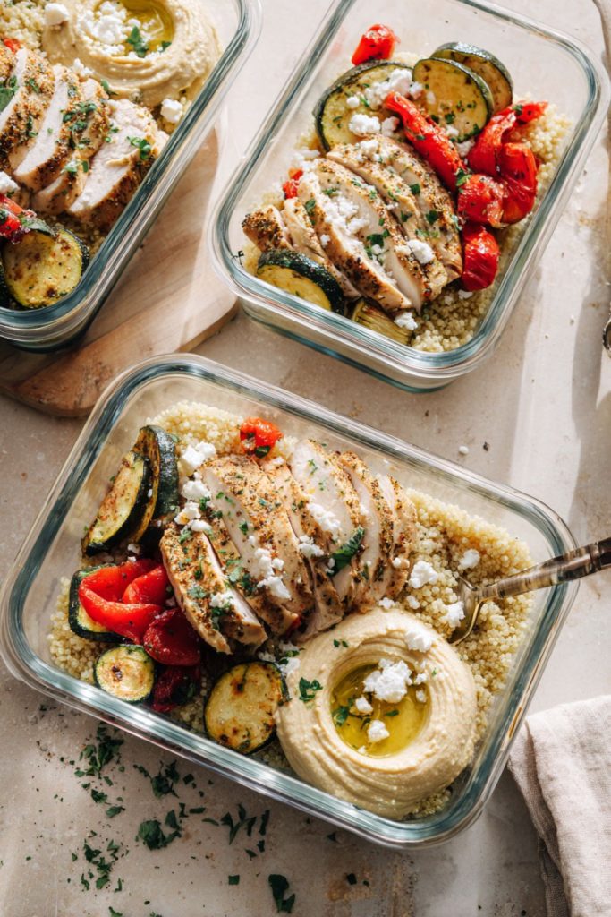Mediterranean Chicken & Hummus Bowls