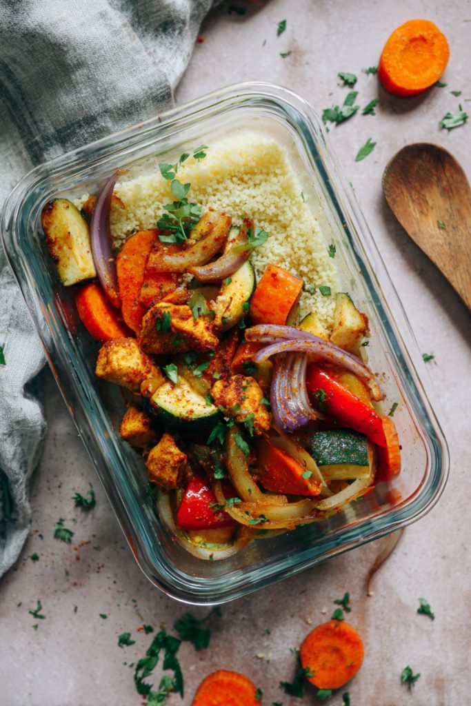 Moroccan-Spiced Sheet-Pan Chicken & Veggies