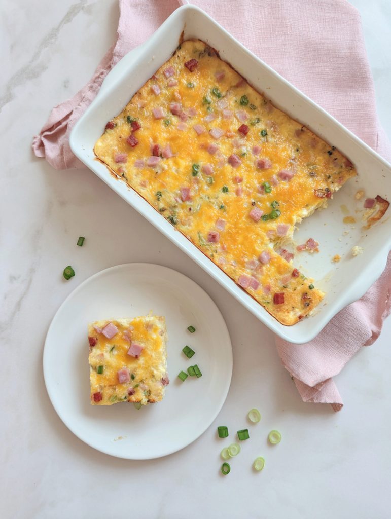 Overnight Ham, Egg & Cheese Hash Brown Bake