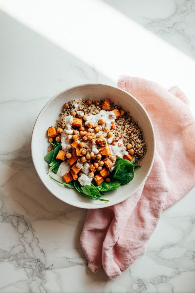 Roasted Sweet Potato & Chickpea Power Bowls