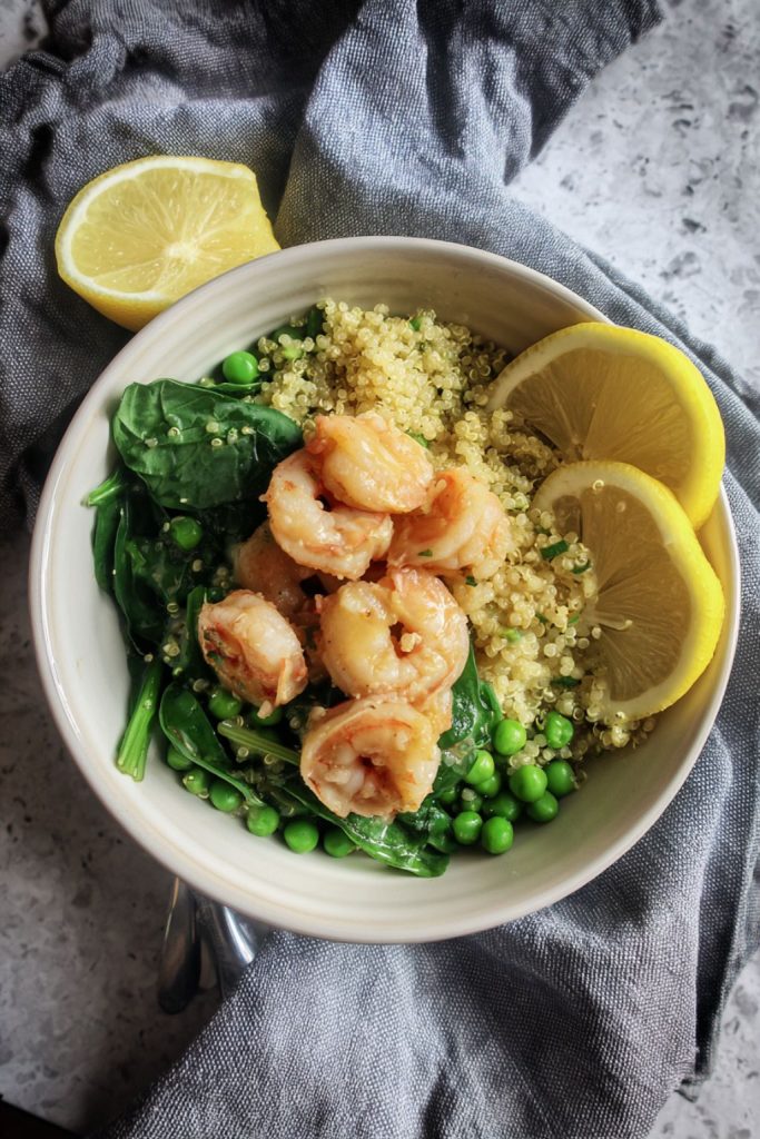 Saffron-Lemon Shrimp & Quinoa Bowls