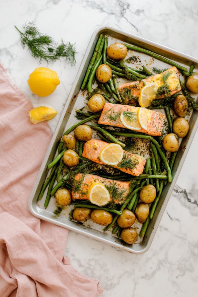 Sheet Pan Lemon-Dill Salmon & Potatoes