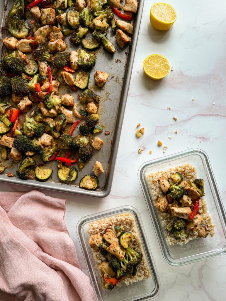 Sheet Pan Lemon Garlic Chicken & Veggie Protein Boxes