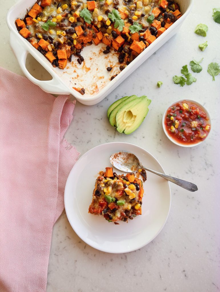 Southwest Sweet Potato & Black Bean Breakfast Bake