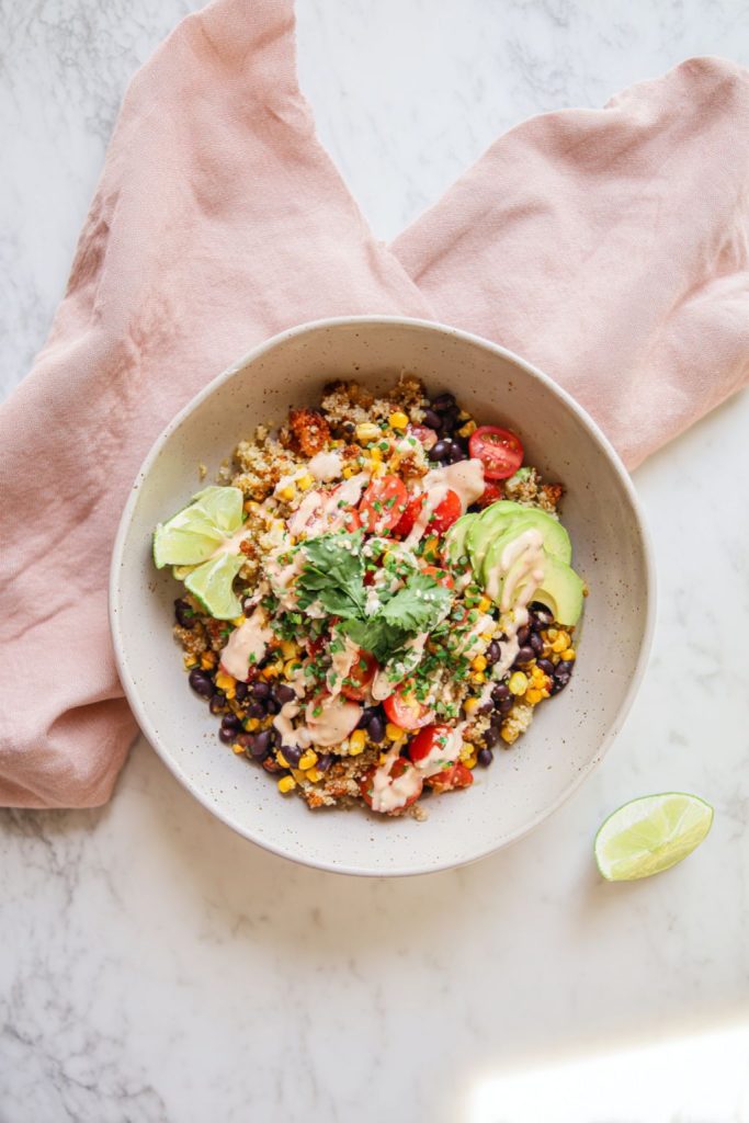 Spicy Cauliflower Rice Burrito Bowls