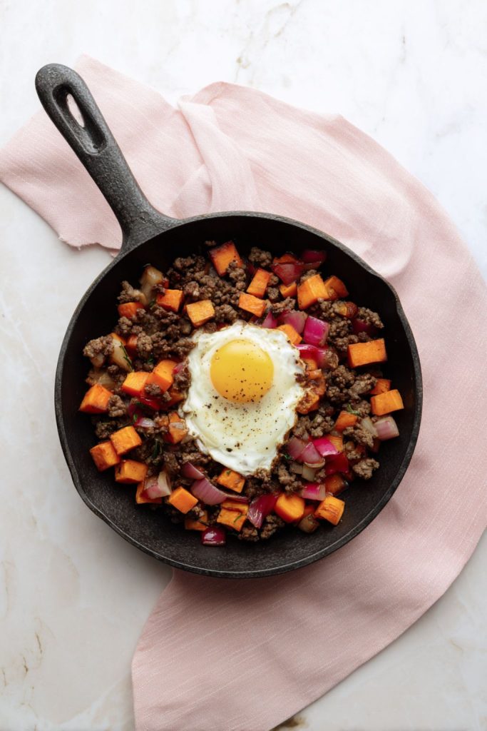 Spicy Maple Beef & Sweet Potato Hash