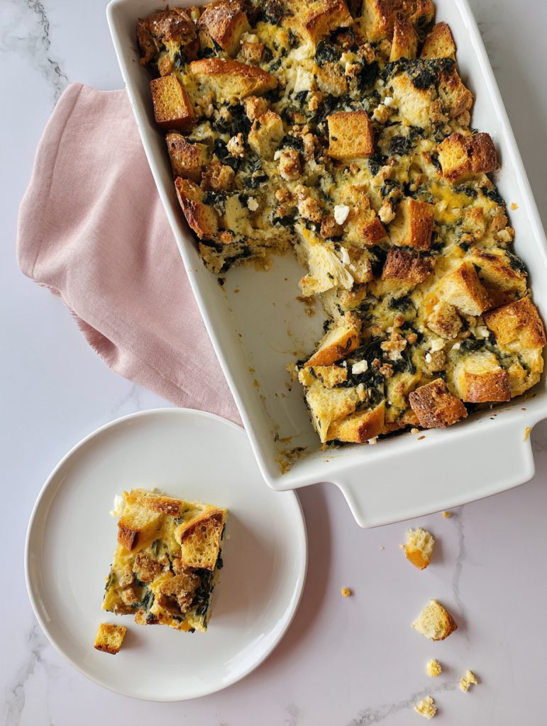 Spinach & Feta Sourdough Breakfast Strata