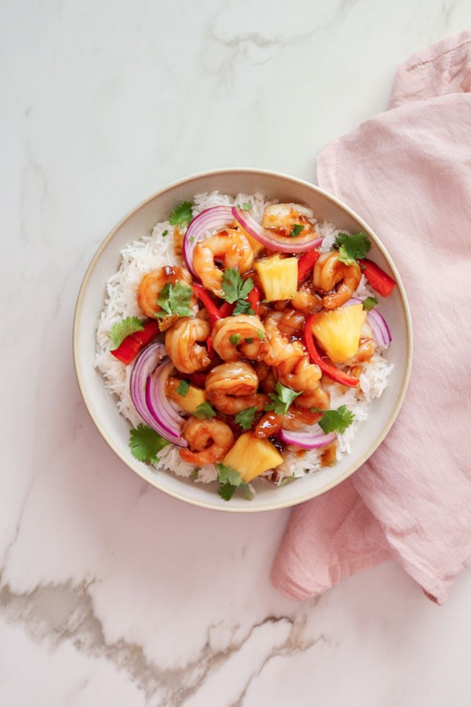Sweet Chili Shrimp & Pineapple Rice Bowls