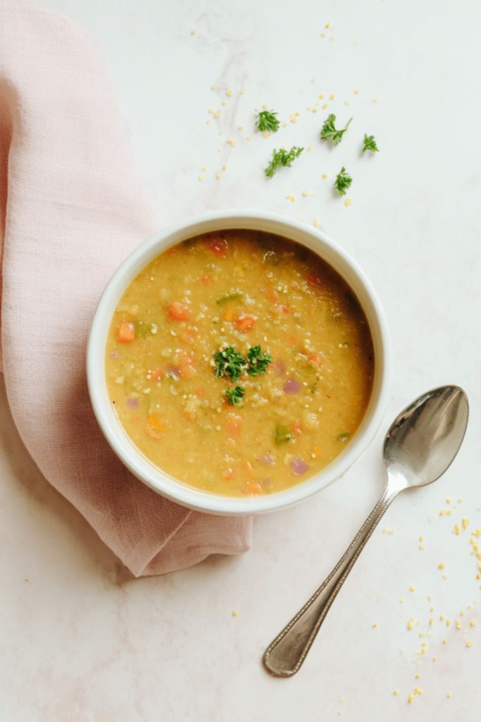 Veggie-Loaded Red Lentil Soup