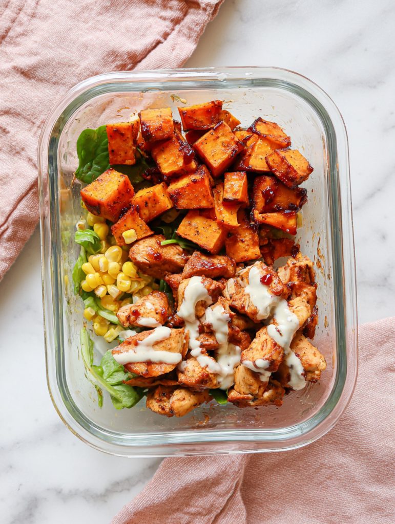 BBQ Ranch Chicken and Sweet Potato Bowl