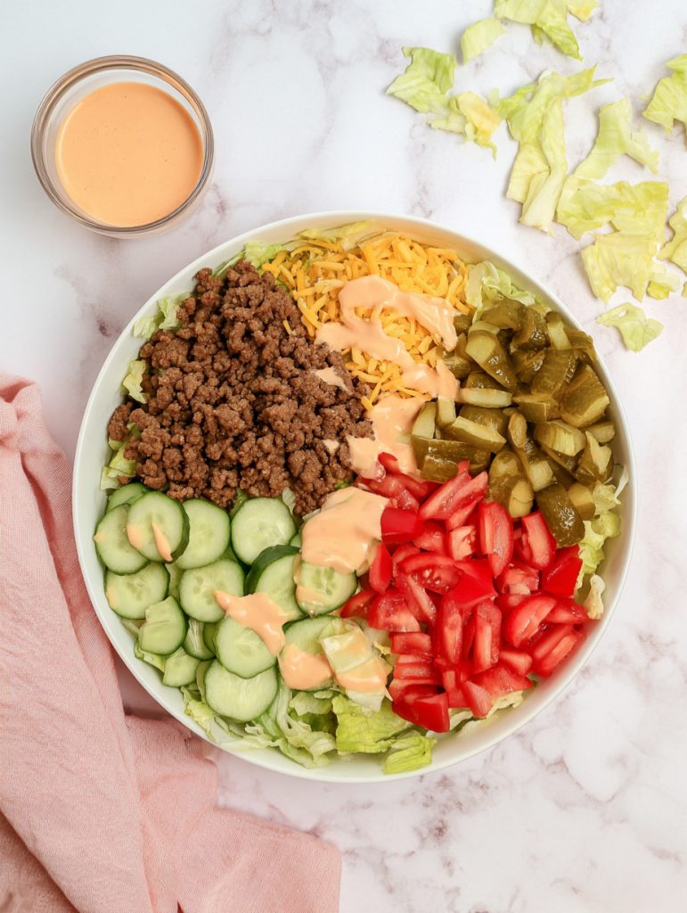 Cheeseburger Salad Meal Prep Bowls