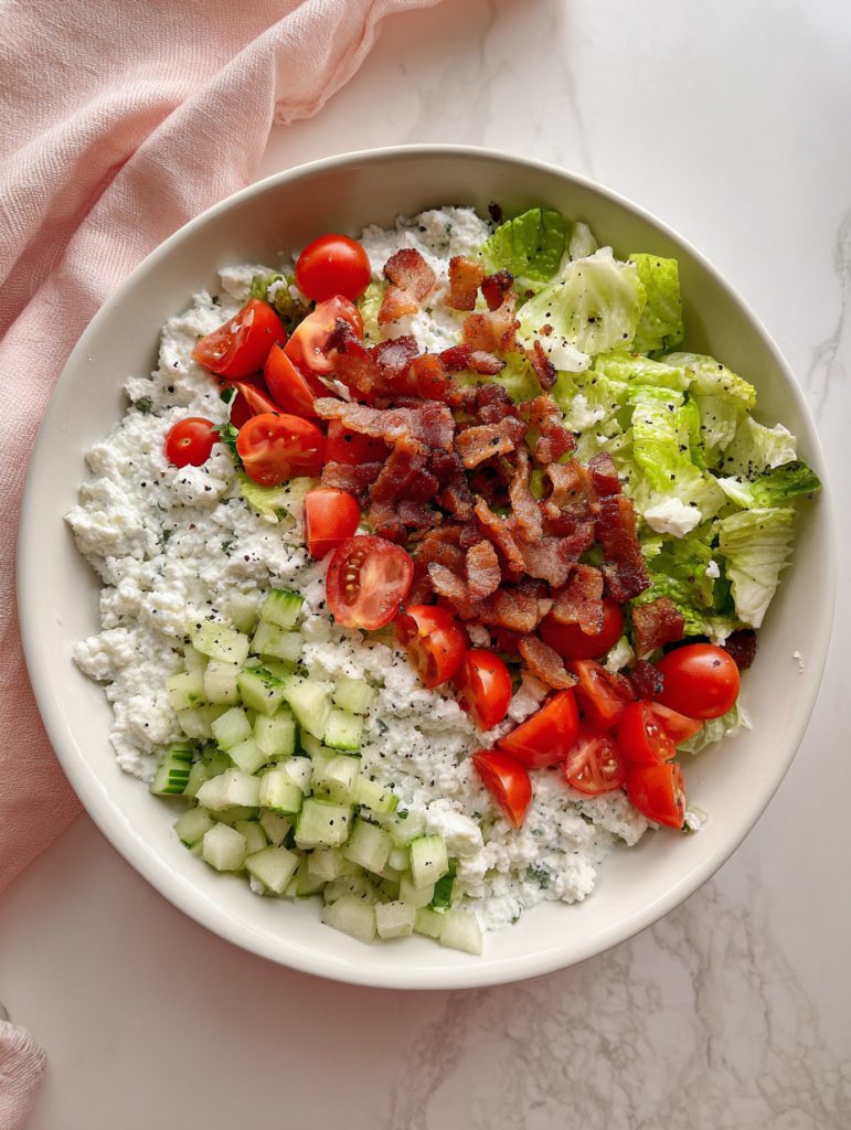 Cottage Cheese BLT Crunch Bowls