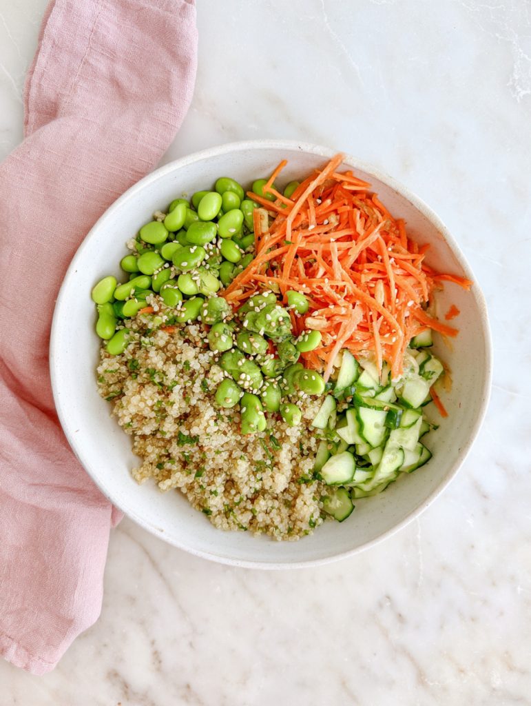 Edamame Crunch Sesame Quinoa Bowls