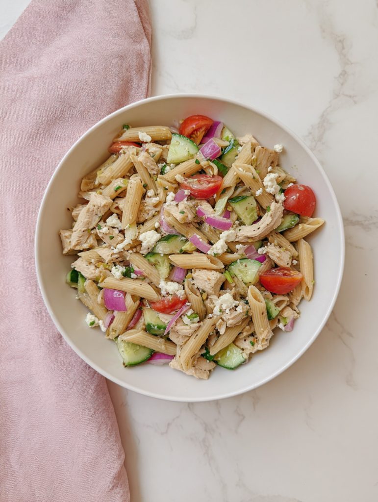 Greek Chicken Pasta Salad (Light)