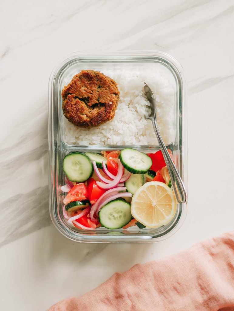 Greek Turkey Burger Lunch Plates
