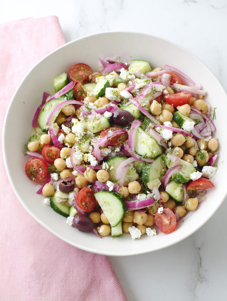 High Protein Greek Chickpea Salad