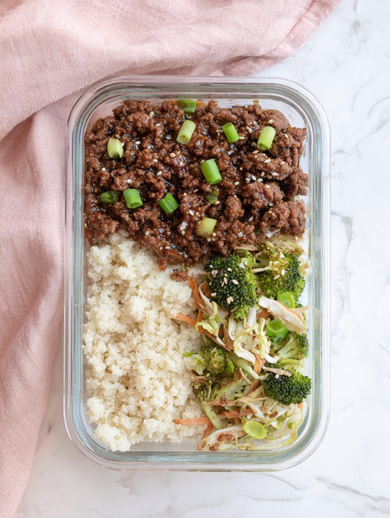 Korean Bulgogi Beef + Broccoli Slaw + Cauliflower Rice