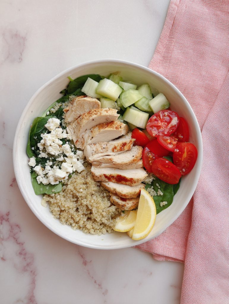 Lemon Garlic Chicken Quinoa Power Bowl