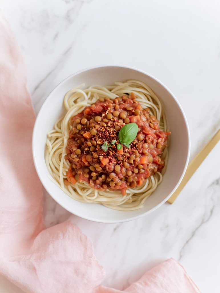 Lentil Bolognese Pasta Meal Prep