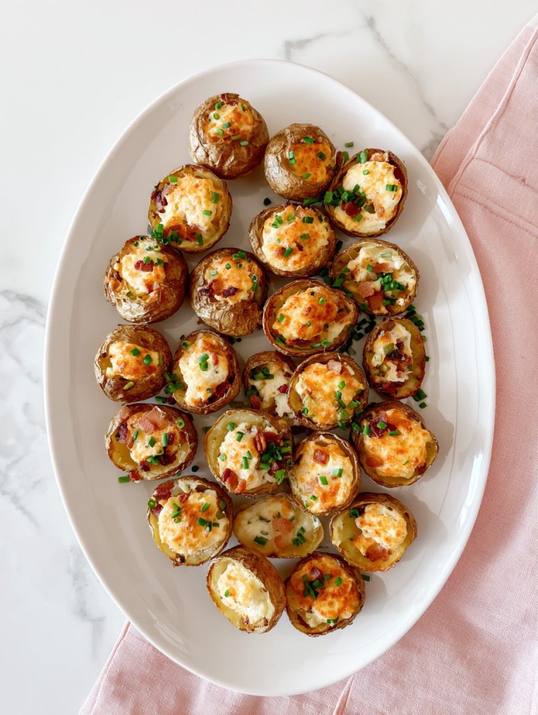 Mini Baked Potato Skins with Chive Cottage Cheese