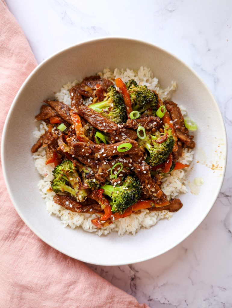 Seitan Veggie Stir-Fry Rice Bowls