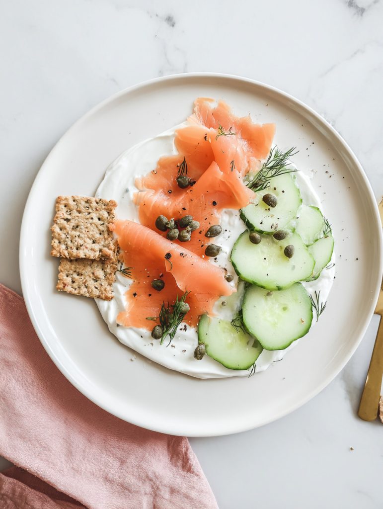 Smoked Salmon Cucumber Breakfast Plate