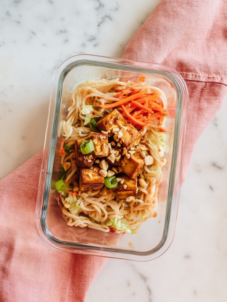 Tofu Peanut Noodle Veggie Bowls