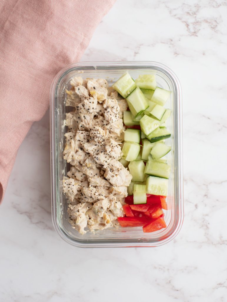 Tuna Chickpea Crunch Boxes with Lemon Yogurt Dressing